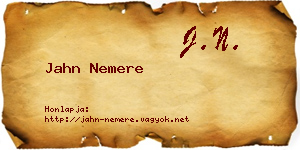 Jahn Nemere névjegykártya